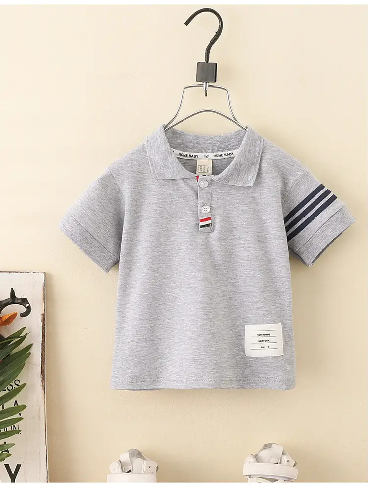 8071 Boys T-Shirt White Short Sleeve Summer Kids Polo — feature 22