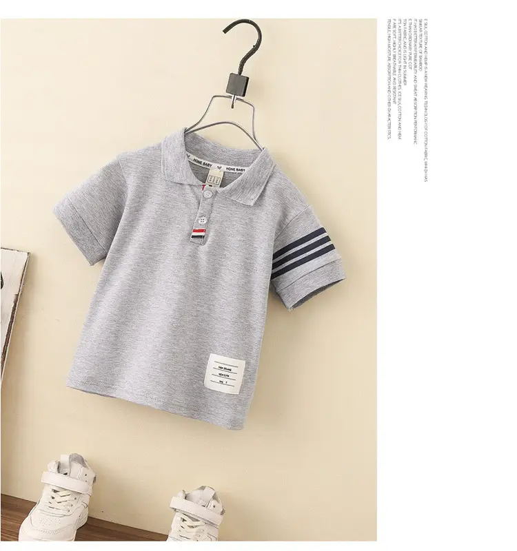 8071 Boys T-Shirt White Short Sleeve Summer Kids Polo — feature 23