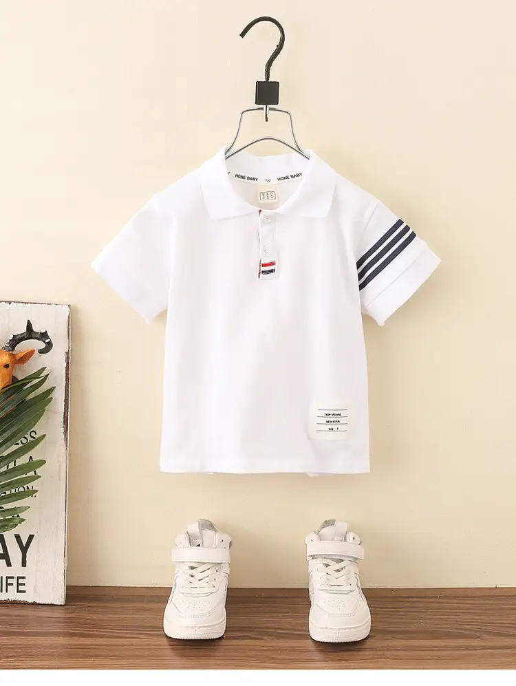 8071 Boys T-Shirt White Short Sleeve Summer Kids Polo — feature 25