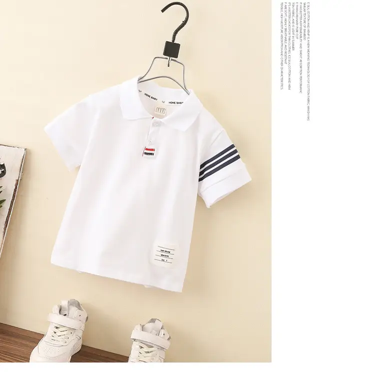 8071 Boys T-Shirt White Short Sleeve Summer Kids Polo — feature 26