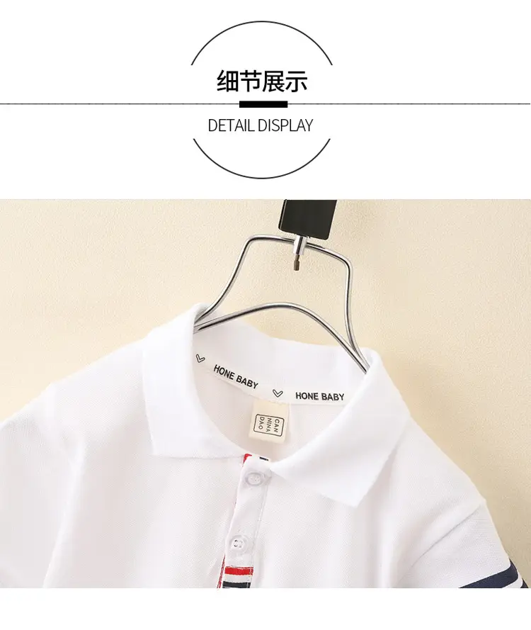 8071 Boys T-Shirt White Short Sleeve Summer Kids Polo — feature 28