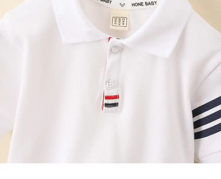 8071 Boys T-Shirt White Short Sleeve Summer Kids Polo — feature 29