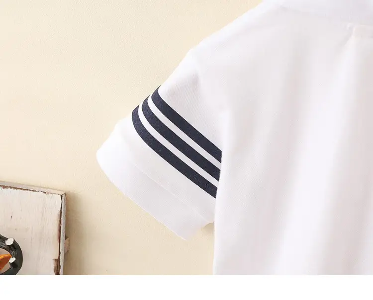 8071 Boys T-Shirt White Short Sleeve Summer Kids Polo — feature 32