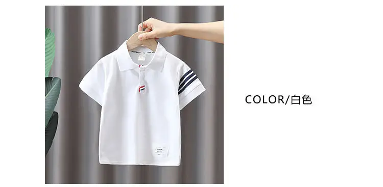 8071 Boys T-Shirt White Short Sleeve Summer Kids Polo — feature 5