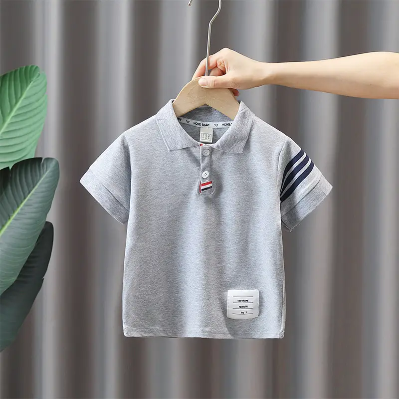 8071 Boys T-Shirt White Short Sleeve Summer Kids Polo