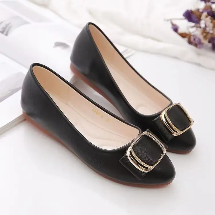 Beef Sole Shoes Women's 2025 New Spring All-match Soft Sole Working Leather Shoes Women's Soft Leather Pointed Flat Shoes — feature 10