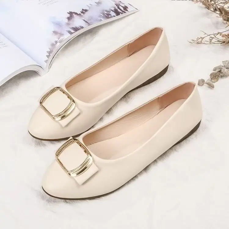 Beef Sole Shoes Women's 2025 New Spring All-match Soft Sole Working Leather Shoes Women's Soft Leather Pointed Flat Shoes — feature 5