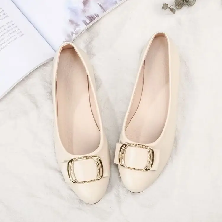Beef Sole Shoes Women's 2025 New Spring All-match Soft Sole Working Leather Shoes Women's Soft Leather Pointed Flat Shoes — feature 6