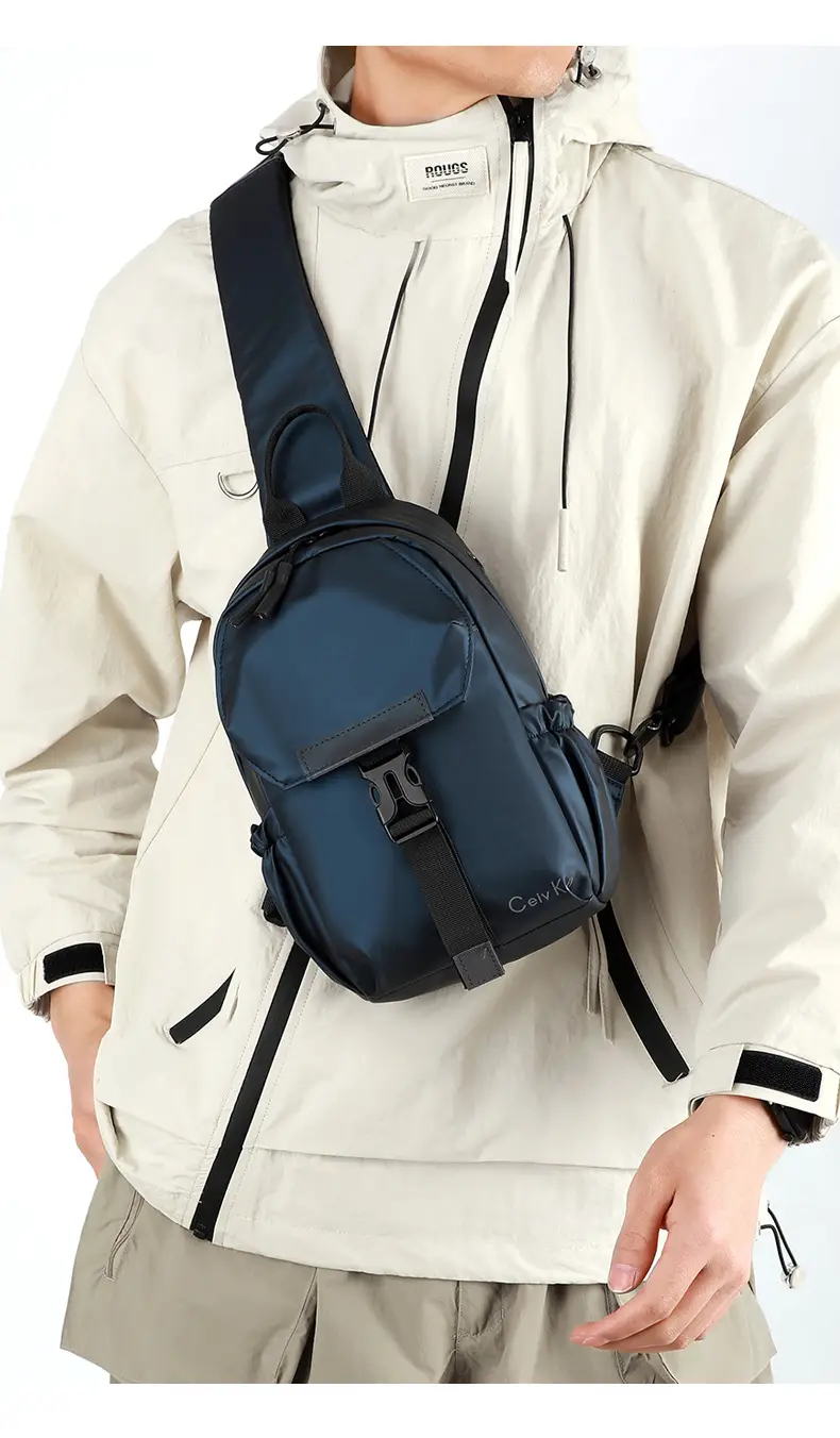 Men's Black Crossbody Backpack with Adjustable Strap — feature 27