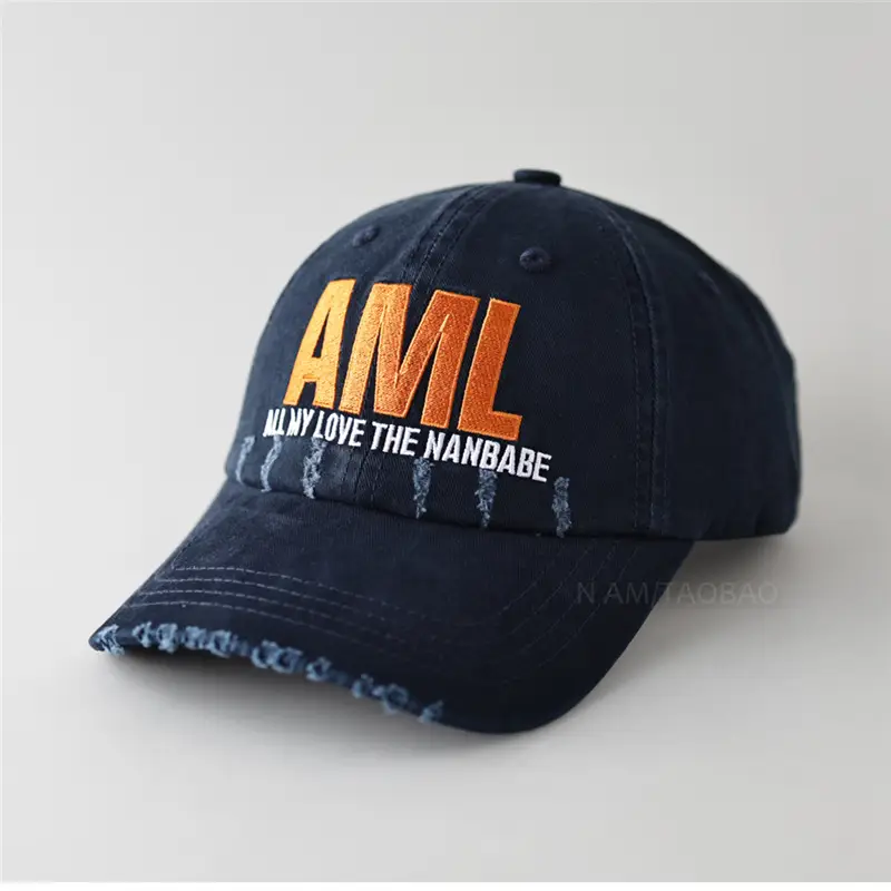 Men Maroon Distressed Cap AML Embroidered - Image 11