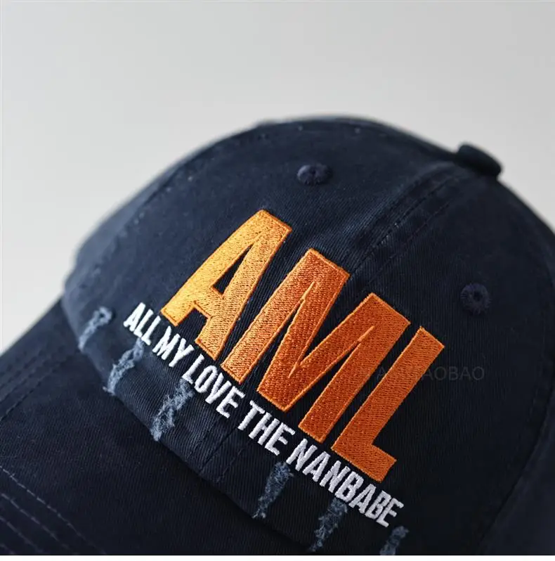 Men Maroon Distressed Cap AML Embroidered — feature 11