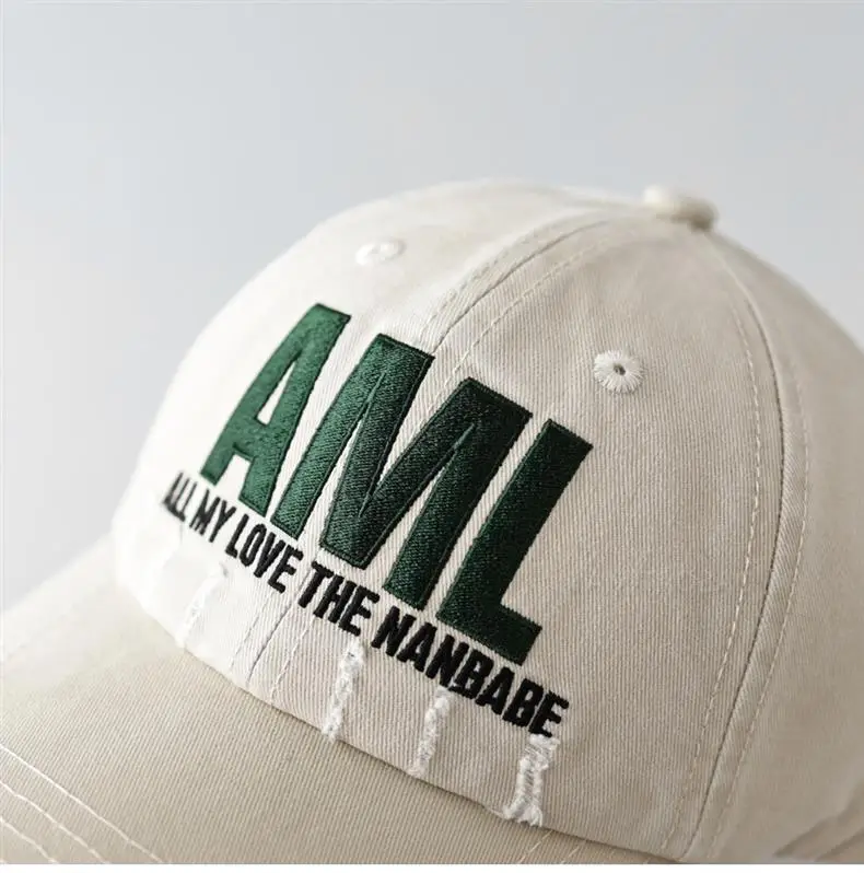 Men Maroon Distressed Cap AML Embroidered — feature 17