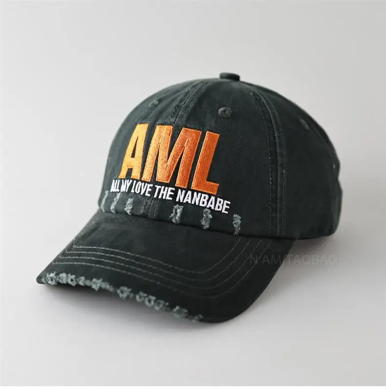 Men Maroon Distressed Cap AML Embroidered — feature 6