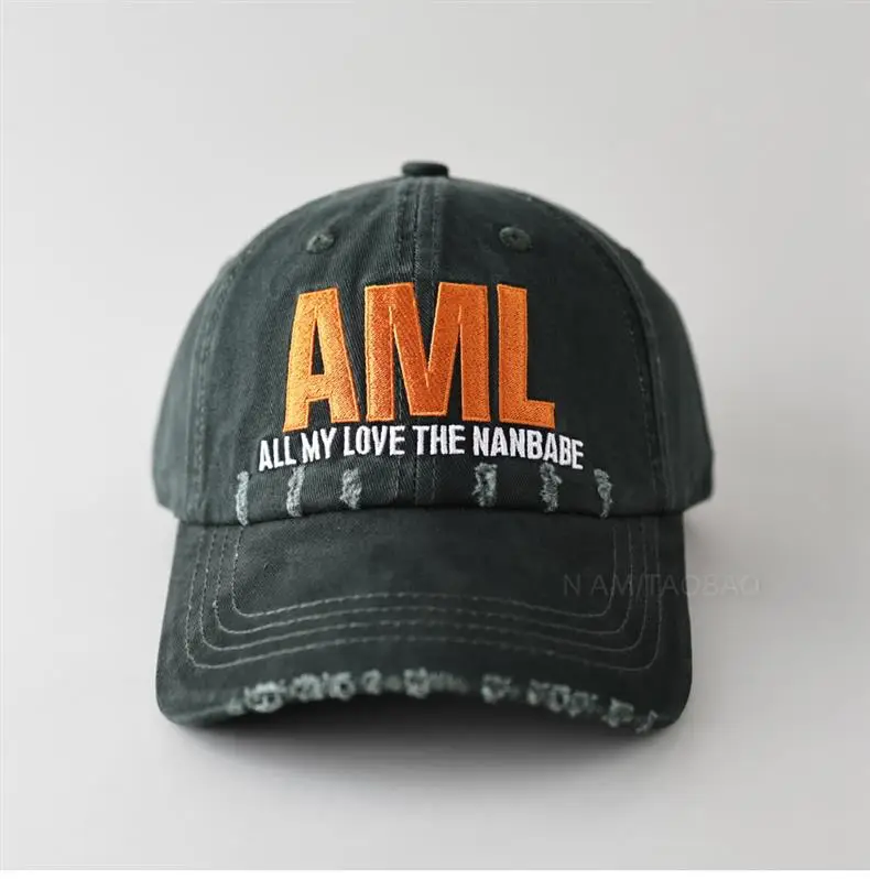 Men Maroon Distressed Cap AML Embroidered — feature 7