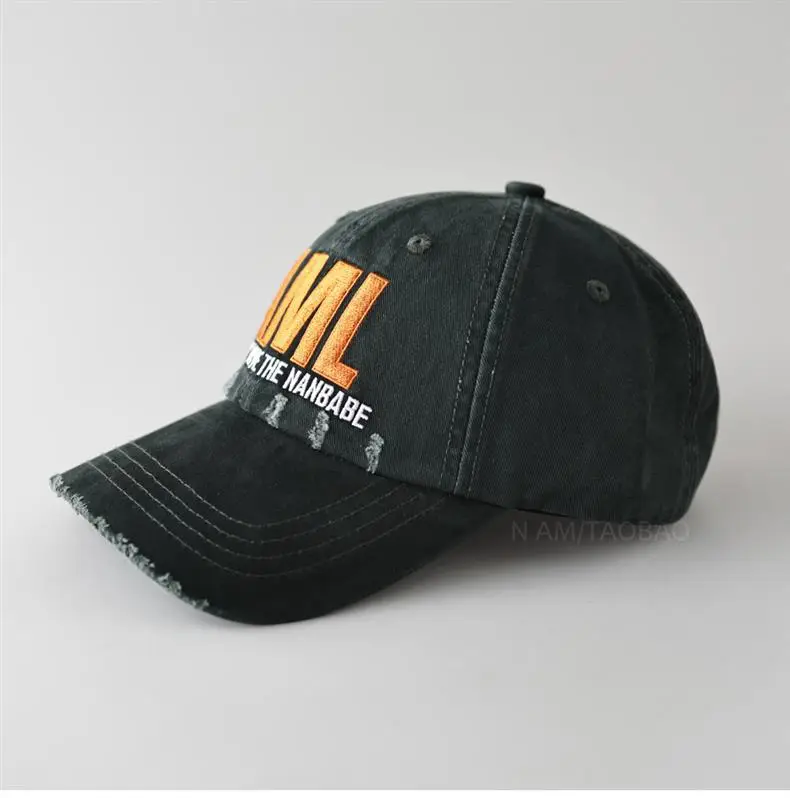 Men Maroon Distressed Cap AML Embroidered — feature 8