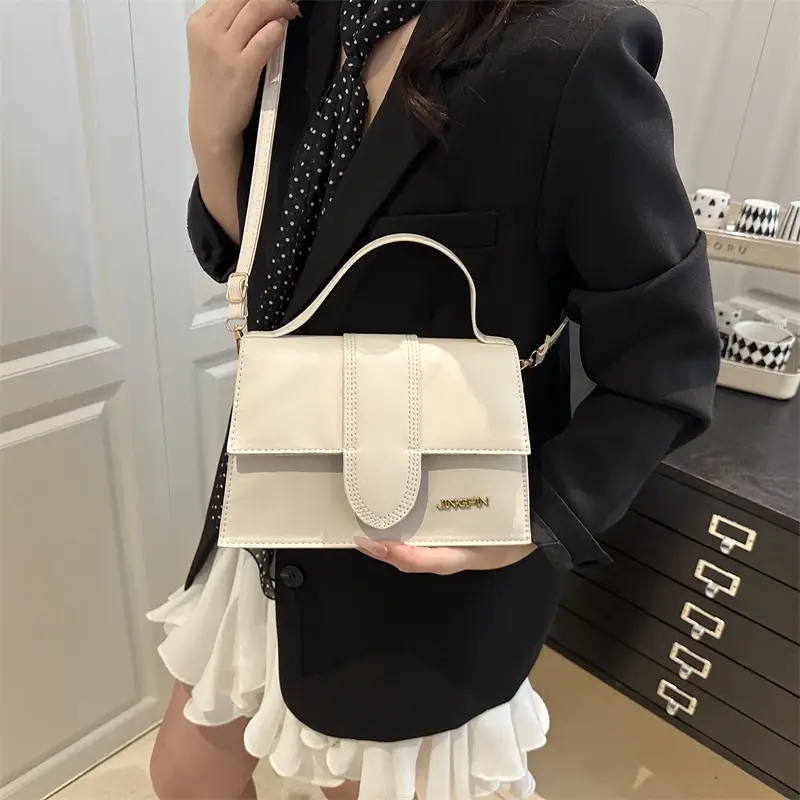 White Korean Style Shoulder Bag for Women 2026