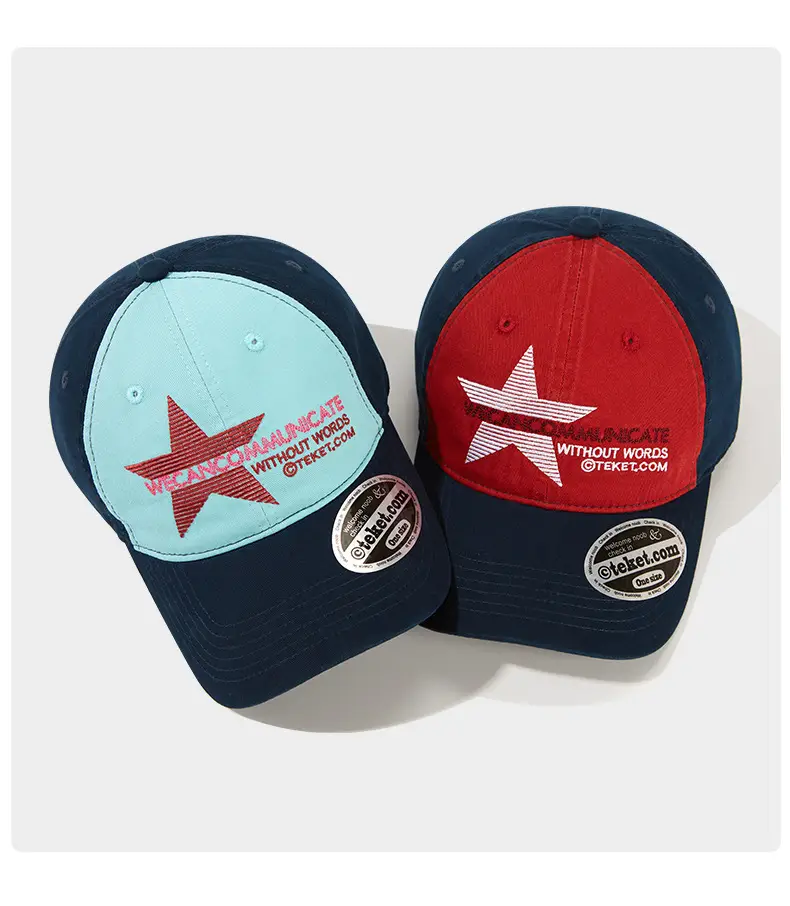 Korean Letter Embroidered Green Blue Baseball Cap — feature 3