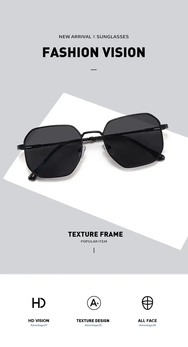 2025 Metal Frame Anti-UV Sunglasses Pink Gradient — feature 4