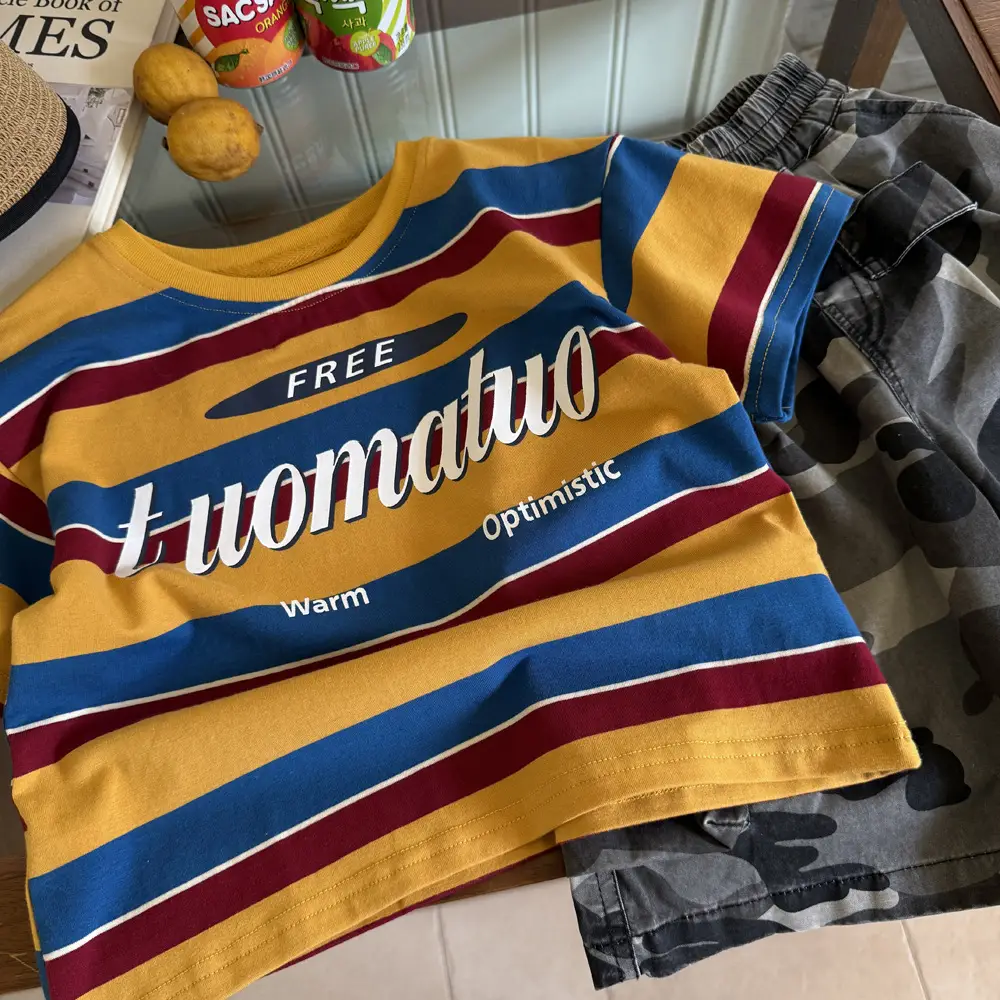 Kids Striped T-Shirt Boys 2025 Summer Free Warm — feature 10