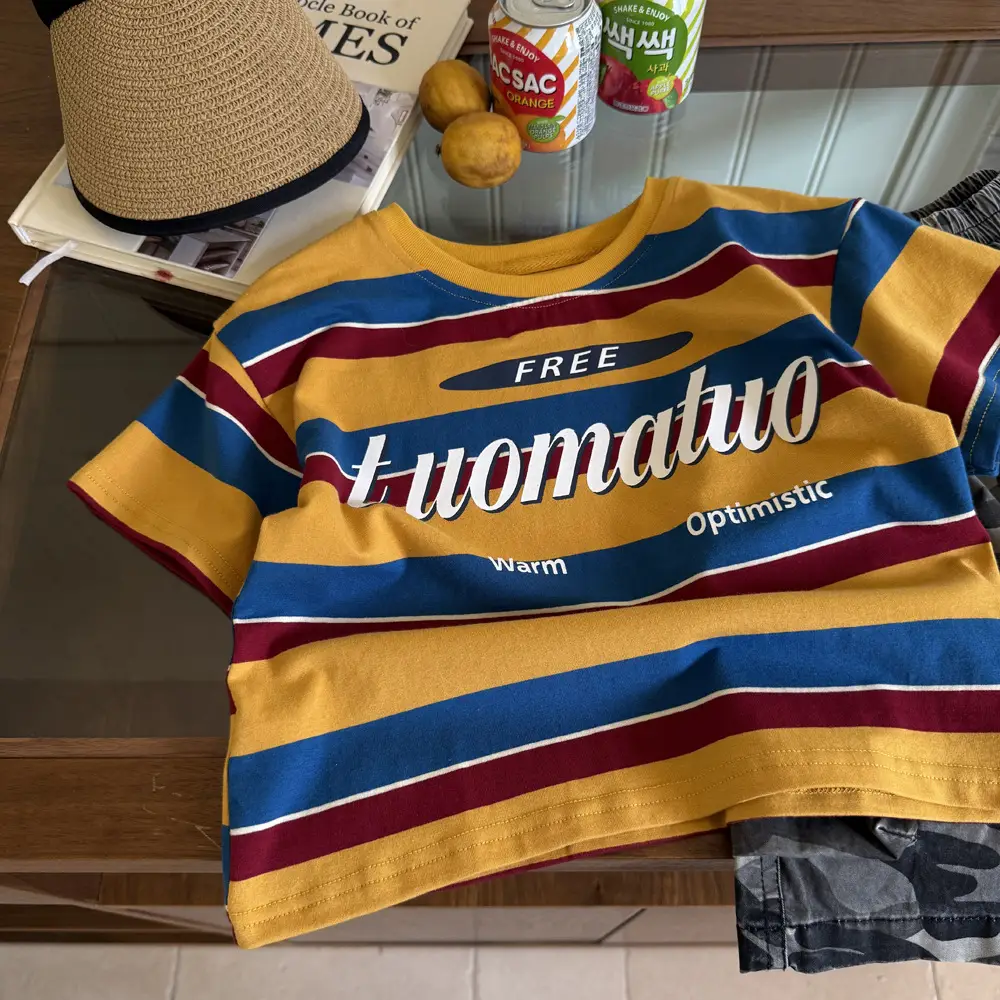 Kids Striped T-Shirt Boys 2025 Summer Free Warm — feature 11