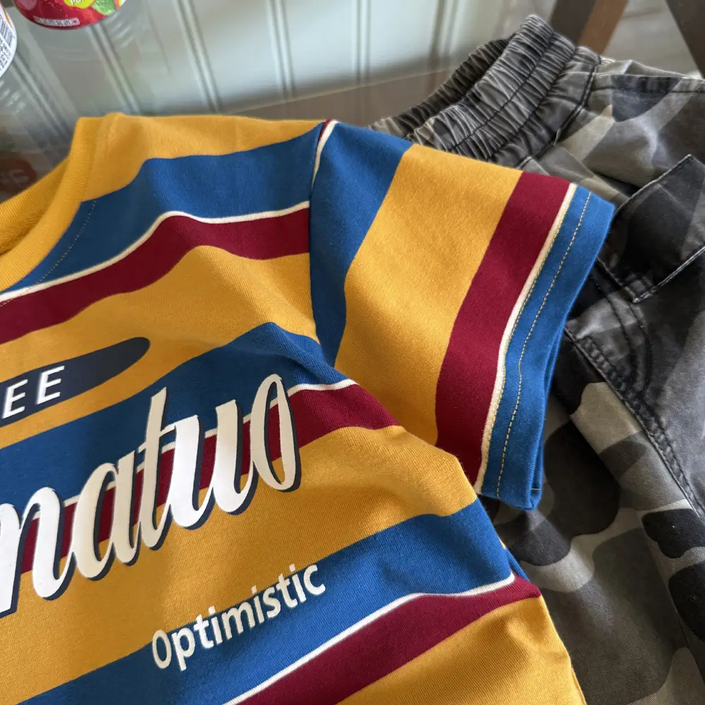 Kids Striped T-Shirt Boys 2025 Summer Free Warm — feature 4