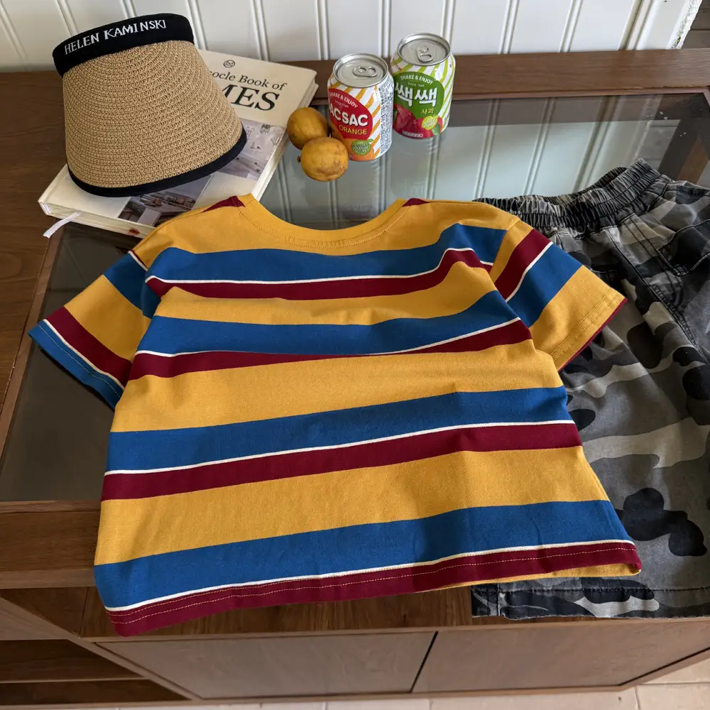 Kids Striped T-Shirt Boys 2025 Summer Free Warm — feature 6