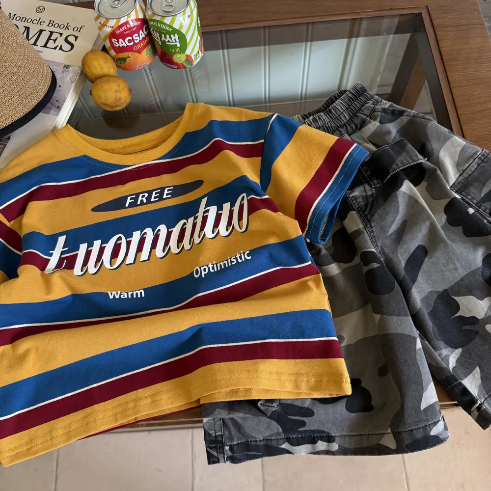 Kids Striped T-Shirt Boys 2025 Summer Free Warm — feature 8
