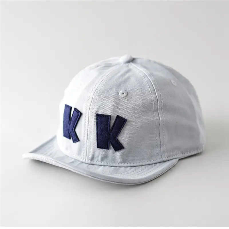 Unisex Navy Patch Letter Baseball Cap with Short Brim
