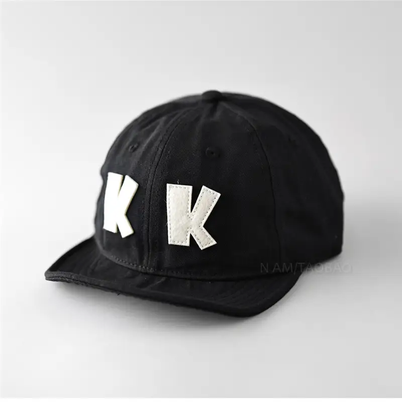 Unisex Navy Patch Letter Baseball Cap with Short Brim