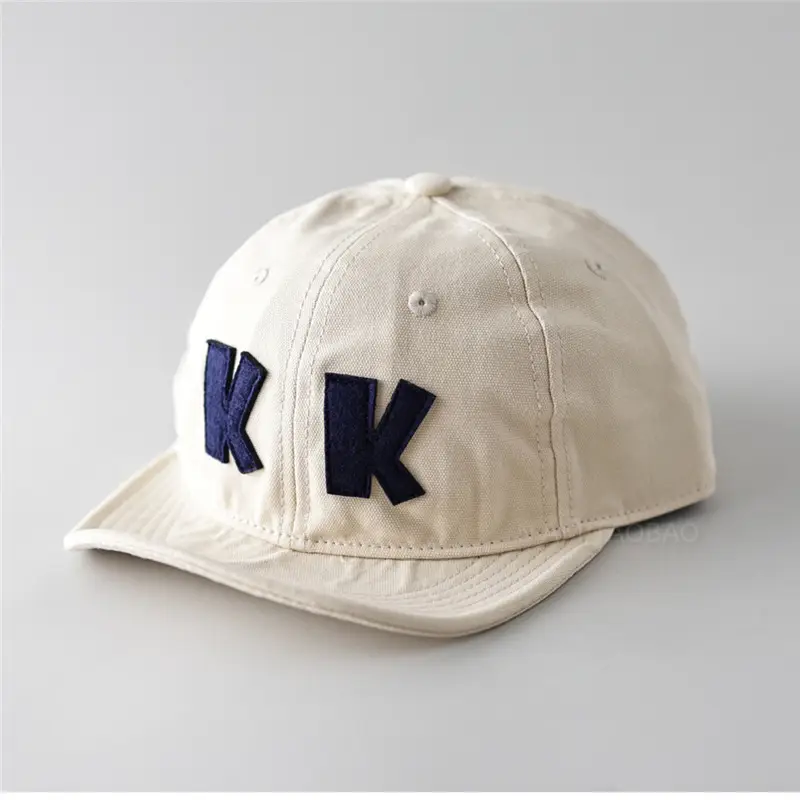 Unisex Navy Patch Letter Baseball Cap with Short Brim