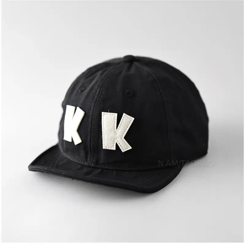 Unisex Navy Patch Letter Baseball Cap with Short Brim