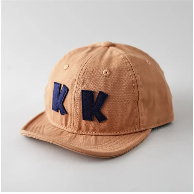 Unisex Navy Patch Letter Baseball Cap with Short Brim