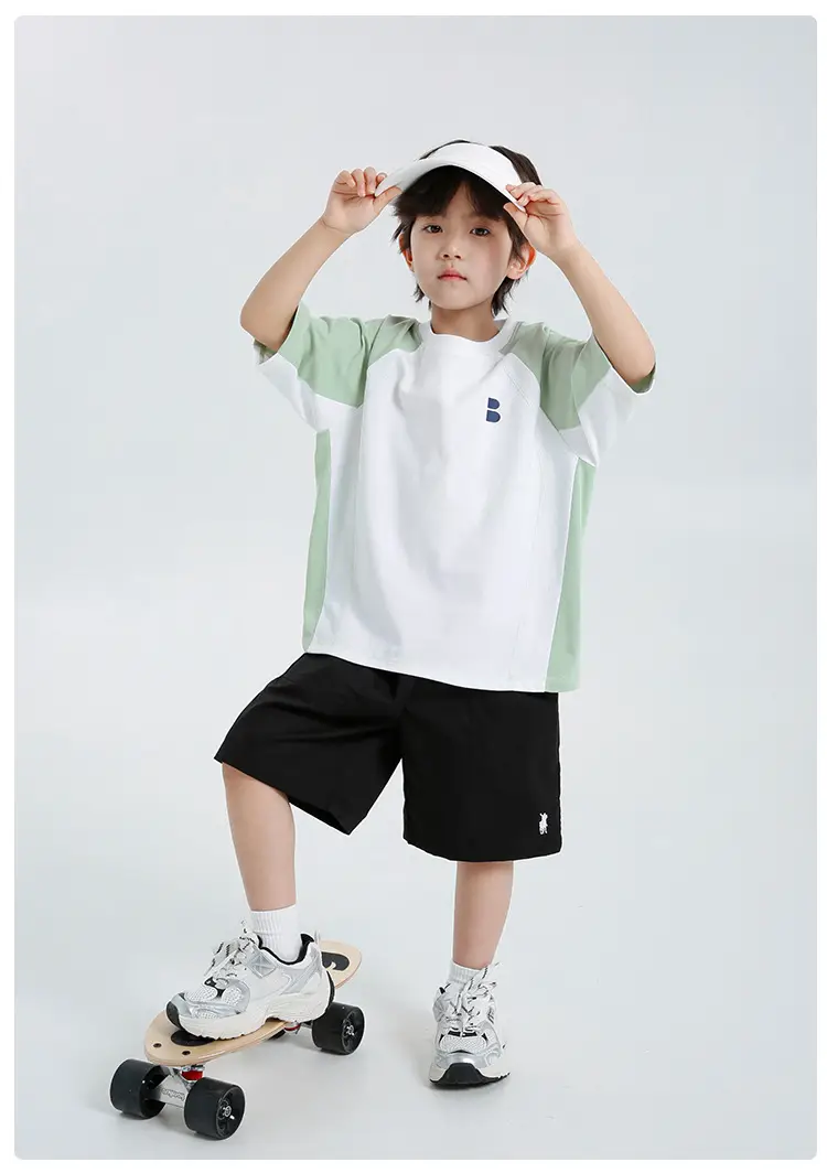 Korean Style Boys Summer T-Shirt Quick Dry White Blue — feature 11