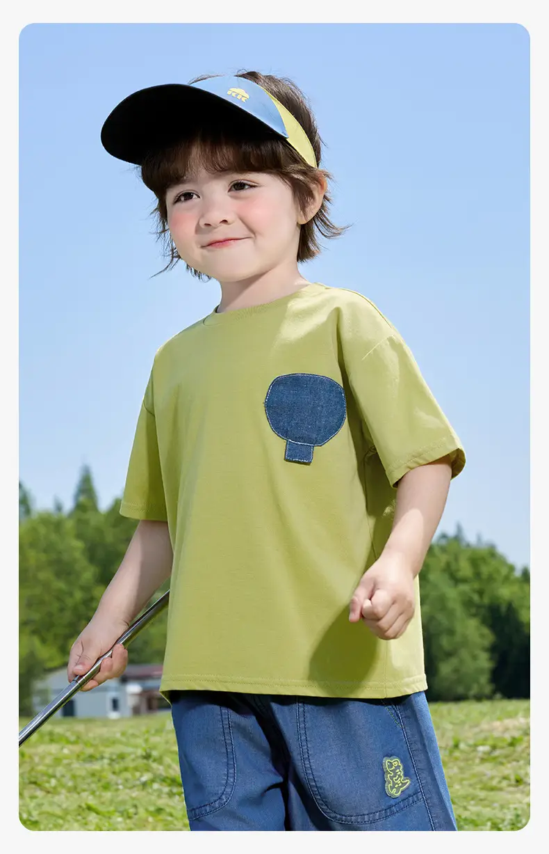 Right European Boys T-Shirt Green Hot Air Hat Print — feature 17