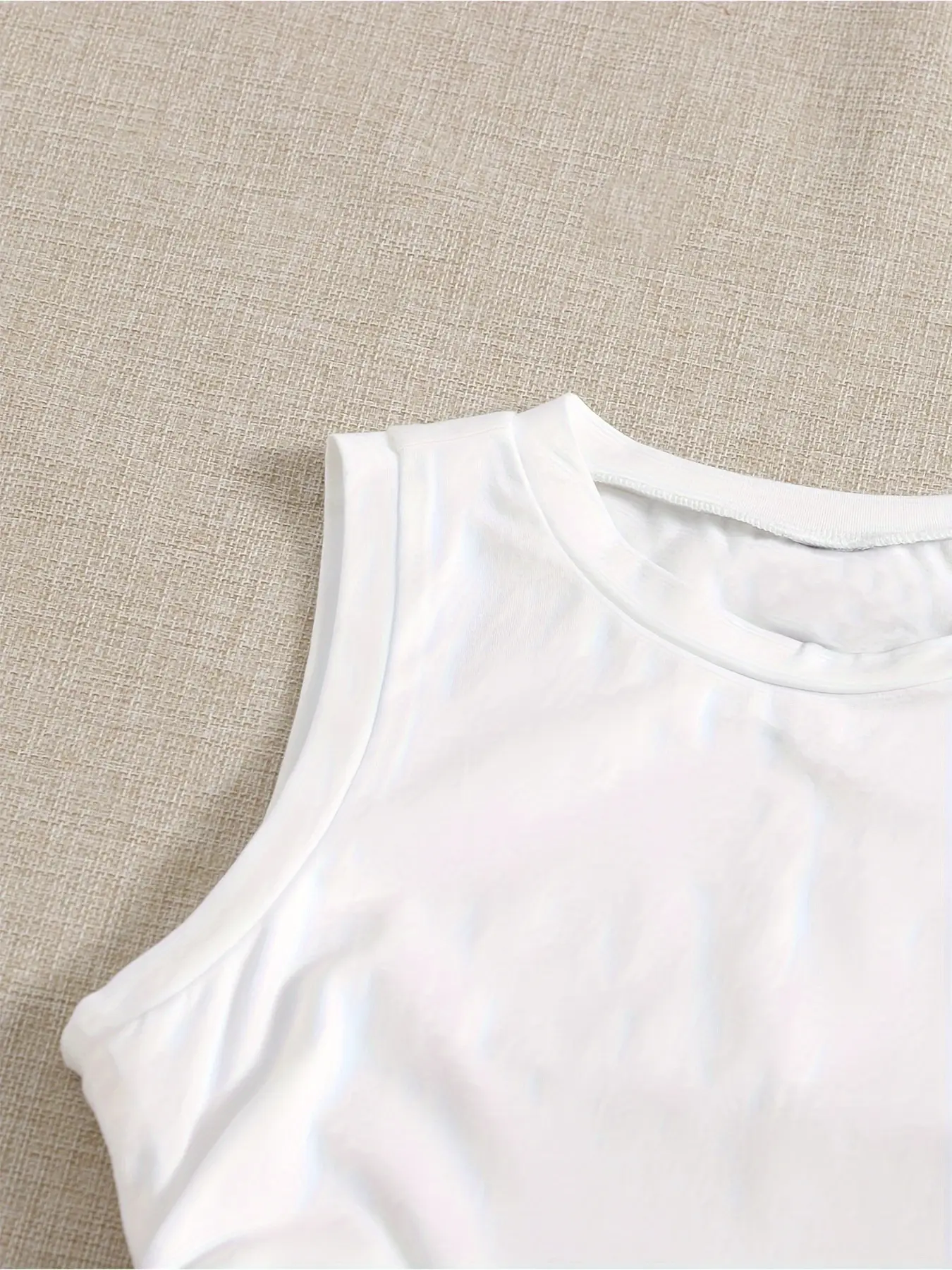 Women's White Side Drawstring Vest Summer Top - Image 4