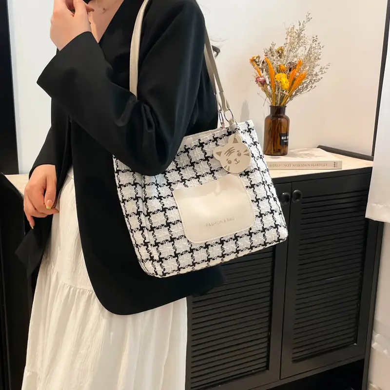 Women Plaid Tote Bag Casual Commute 2025 - Image 5