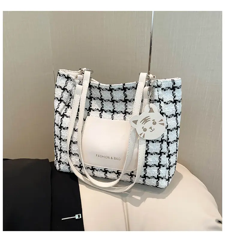 Women Plaid Tote Bag Casual Commute 2025 - Image 2