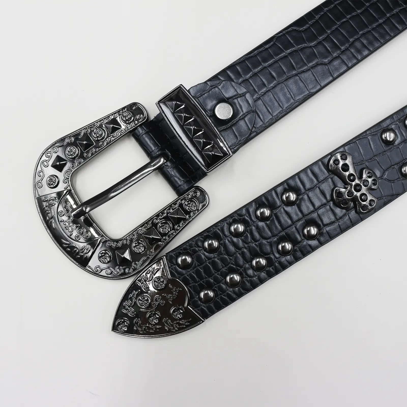Cross Stylish Hip-Hop Belt for Men Women with Rivets — feature 5