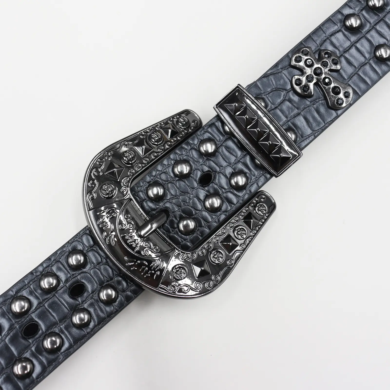 Cross Stylish Hip-Hop Belt for Men Women with Rivets — feature 8