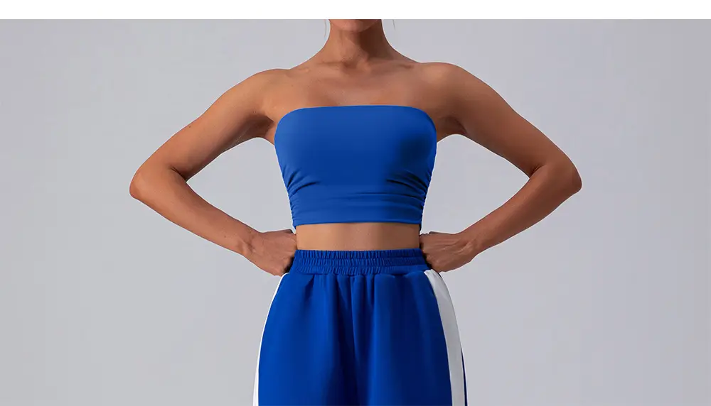 European & American Tight Yoga Pilates Fitness Tube Top Bra Non-Slip Running Breathable Lightweight — feature 14