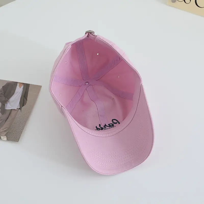 Paris Embroidered Pure Cotton Baseball Caps Black White Beige - Image 12