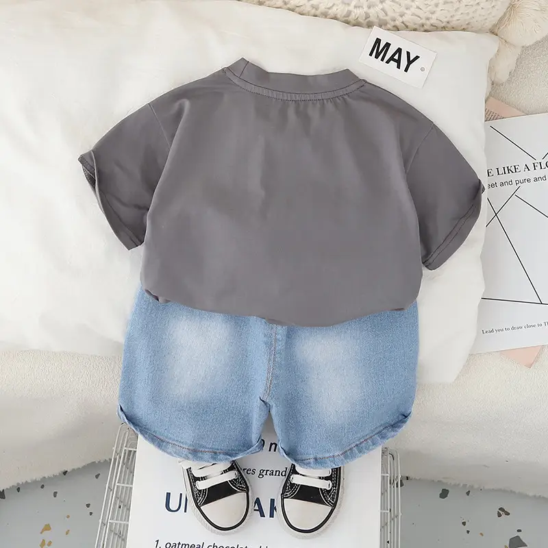 Boys Korean Style 2025 Summer New Kids T-Shirt Two-Piece Set — feature 10