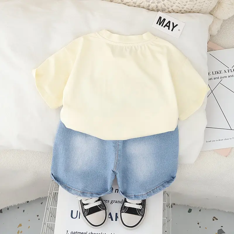 Boys Korean Style 2025 Summer New Kids T-Shirt Two-Piece Set — feature 12