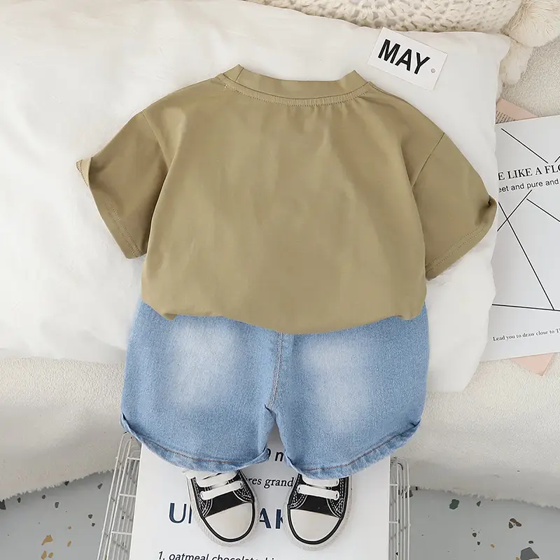Boys Korean Style 2025 Summer New Kids T-Shirt Two-Piece Set — feature 14