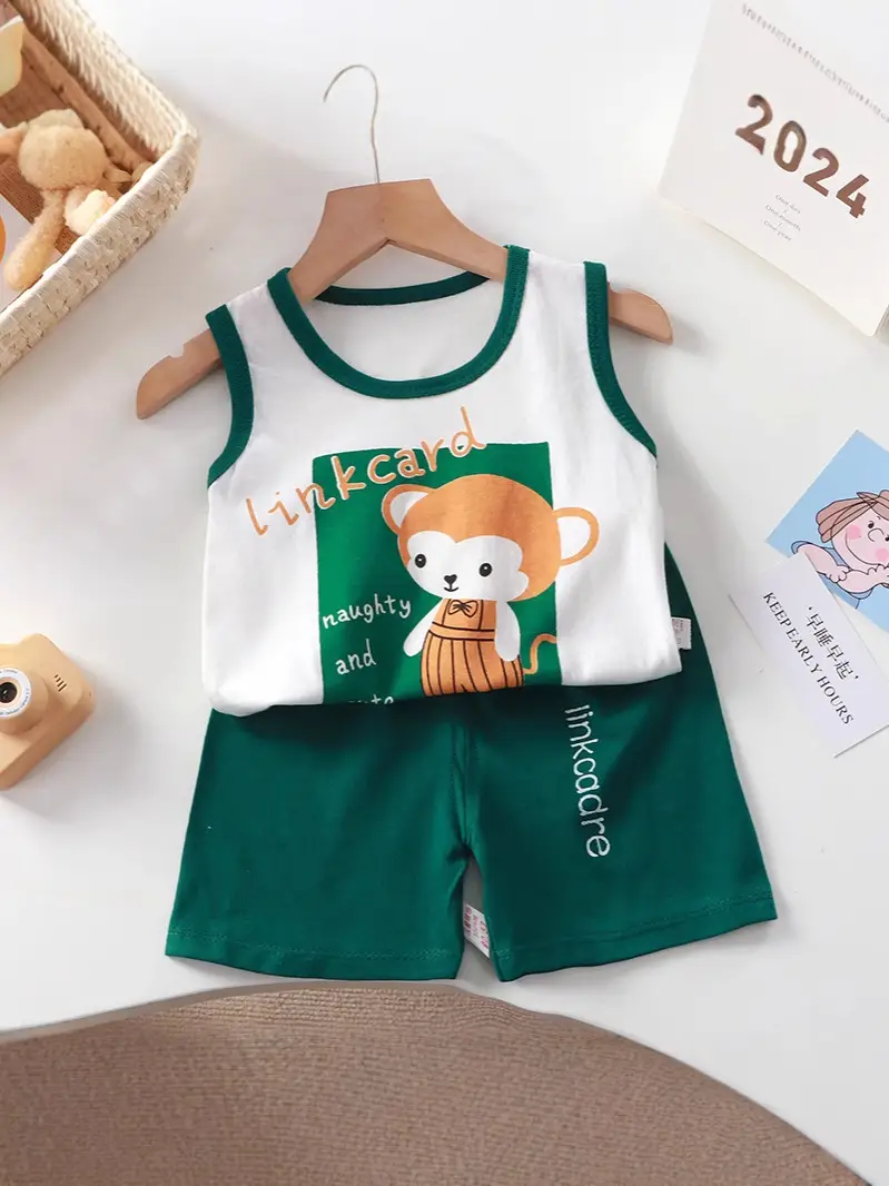 Girls Penguin Sleeveless T-Shirt Shorts Set Yellow Blue Striped - Image 18