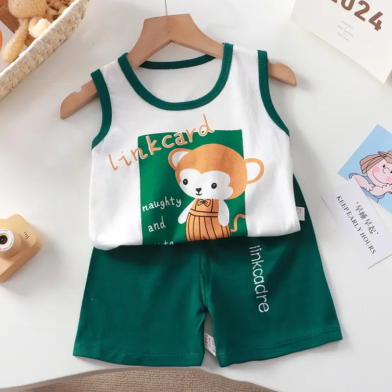 Girls Penguin Sleeveless T-Shirt Shorts Set Yellow Blue Striped - Image 7