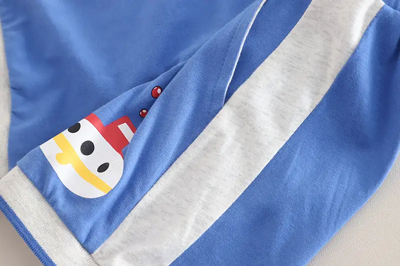 Submarine Cartoon 2-Piece Boys Suit Blue Cotton 1-5Y — feature 17