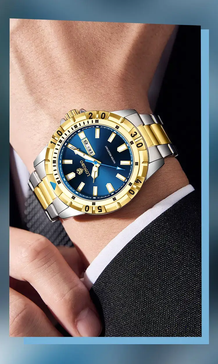 Longbo Gold Men's Wristwatch Business Luxury Trendy Fashion — feature 3