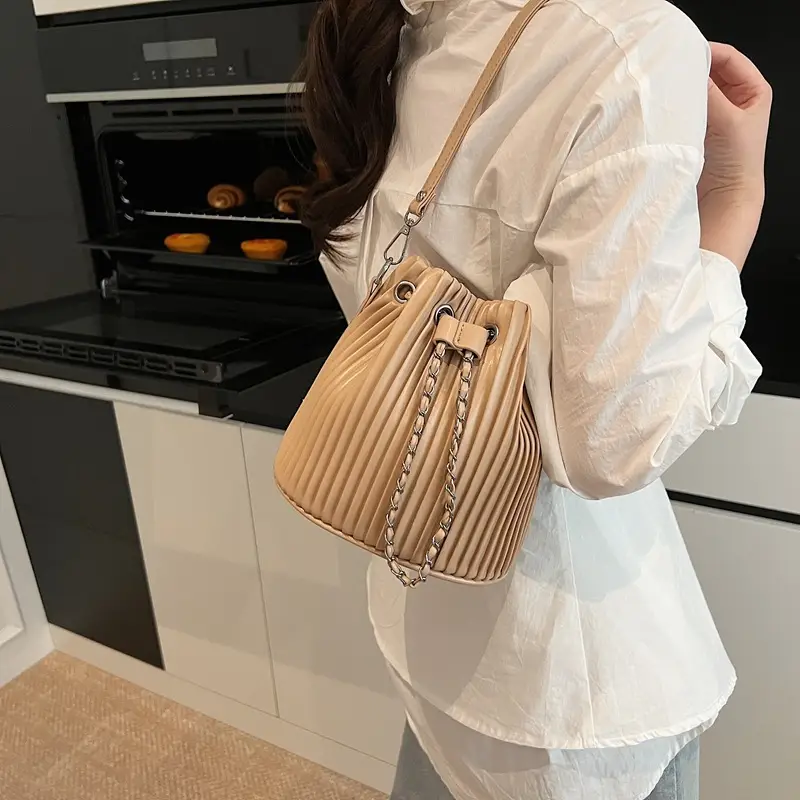 Korean Style Pleated Drawstring Bag Women 2025 - Image 8