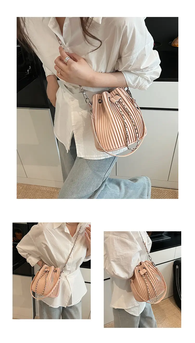 Korean Style Pleated Drawstring Bag Women 2025 — feature 10